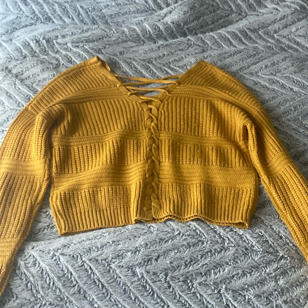 cute teen/women off the shoulder, size medium, cropped sweater